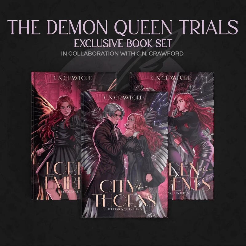 Covers for The Demon Queen Trials series by CN Crawford